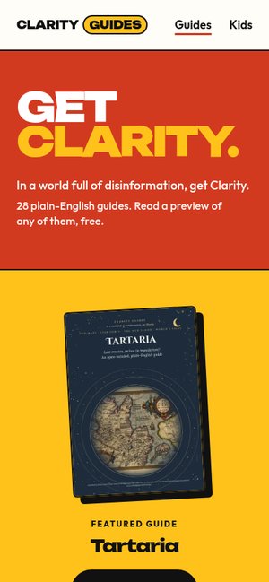 Clarity Guides, our guides site, on a phone
